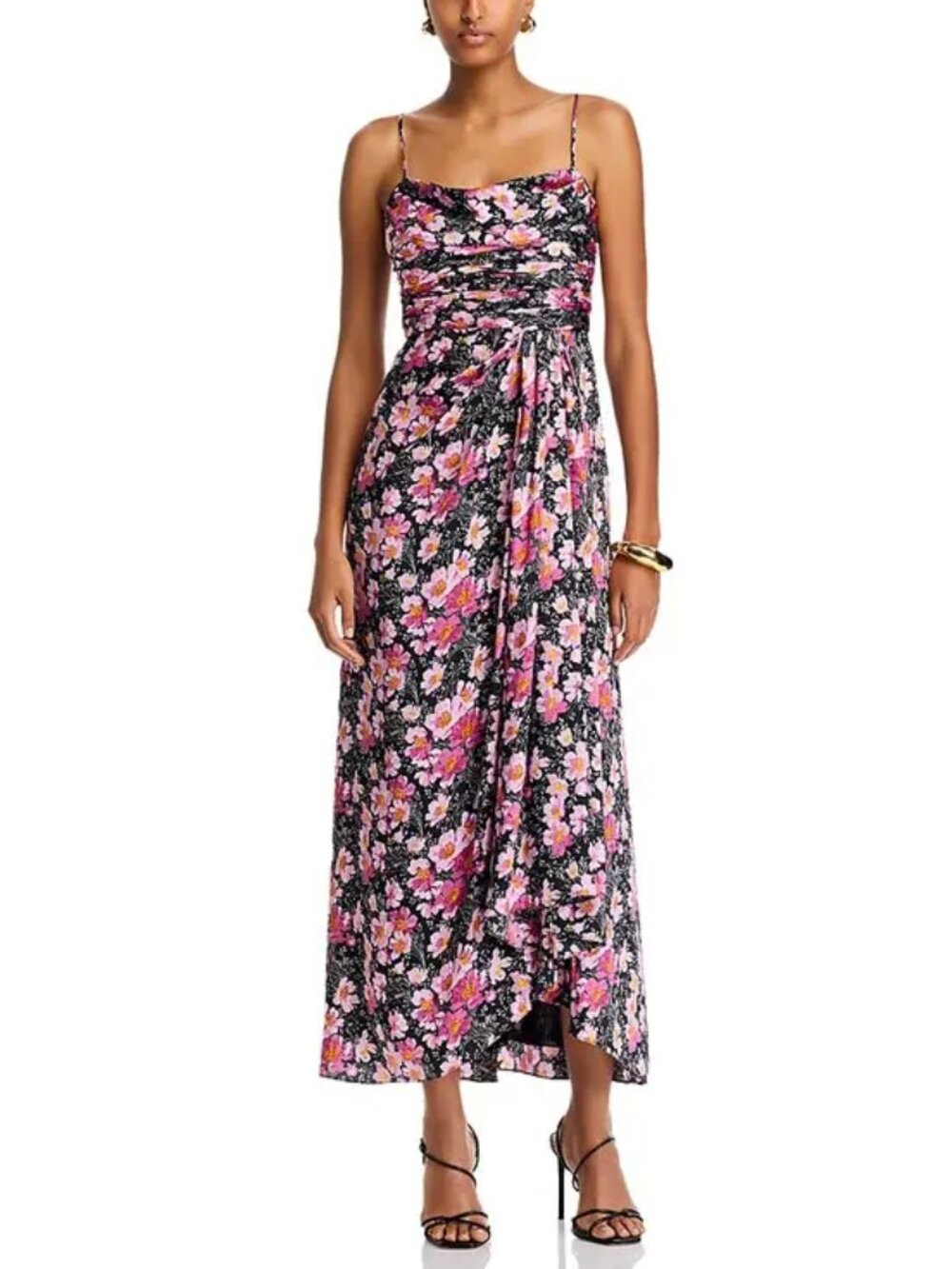 CINQ À SEPT 'Kasia' Cosmo Flowers Maxi-Dress, Black/Mauve Orchid